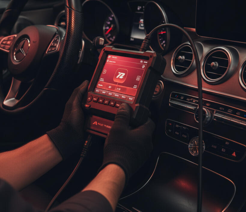 Wilhelm’s Auto Stellenbosch Technician performing diagnostics on vehicle at Wilhelm’s Auto Stellenbosch